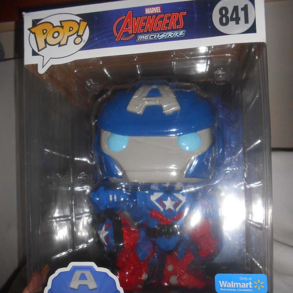 NIB FUNKO POP! MARVEL AVENGERS JUMBO CAPTAIN AMERICA 841 BOBBLE-HEAD FIGURINE